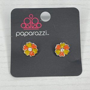 Paparazzi Yellow & Orange Flower Stud Earrings